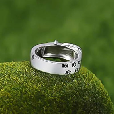 Collar Silver Paw Ring