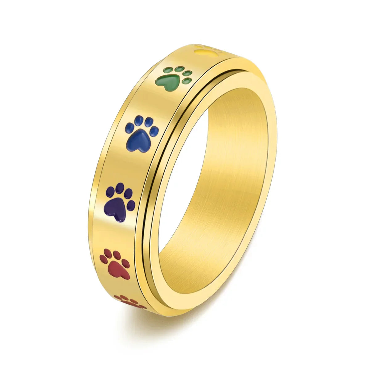 Spinner Colorful Paw Ring