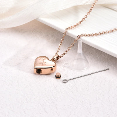 Memorial Heart Paw Necklace