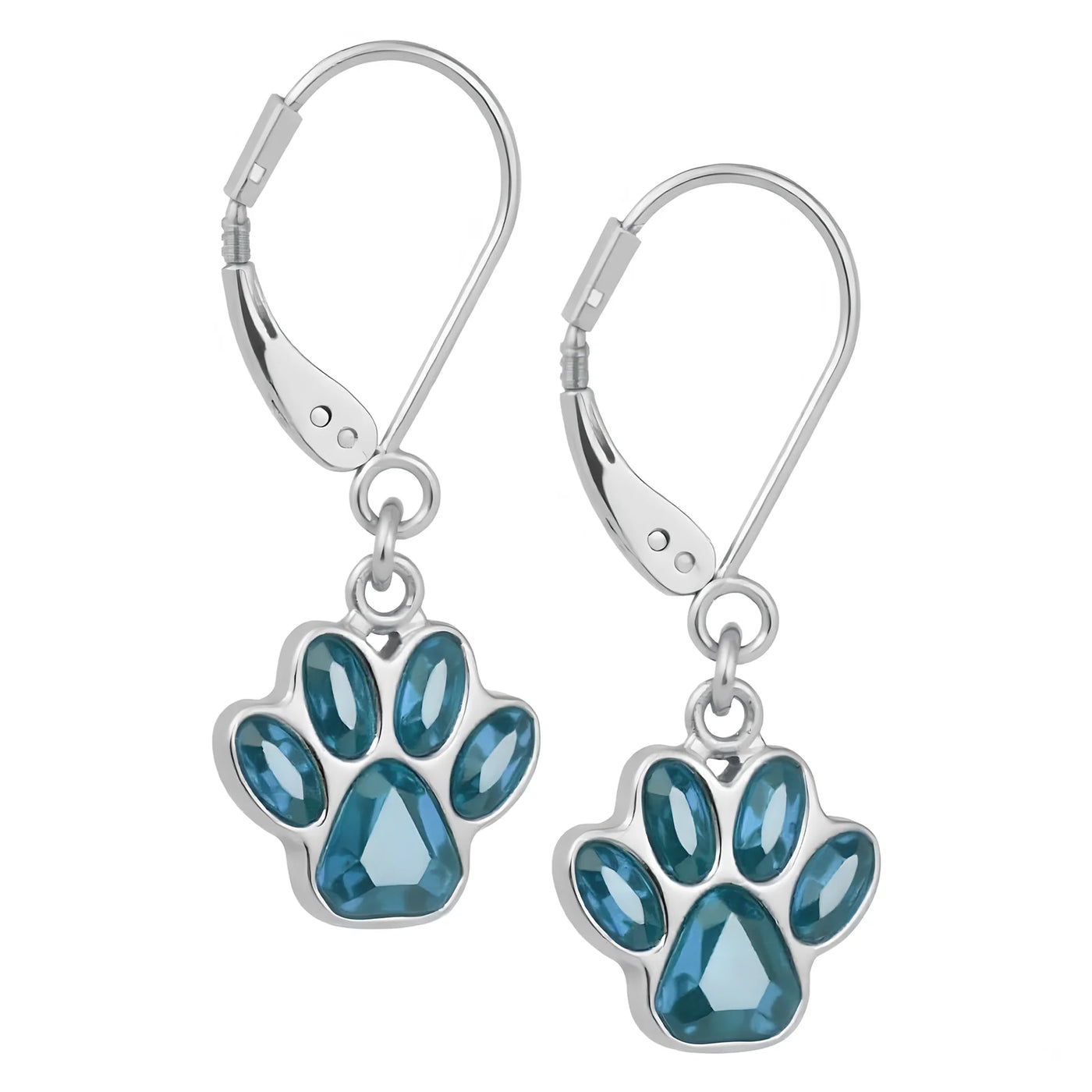 Hanging Paw Birthstone Earrings