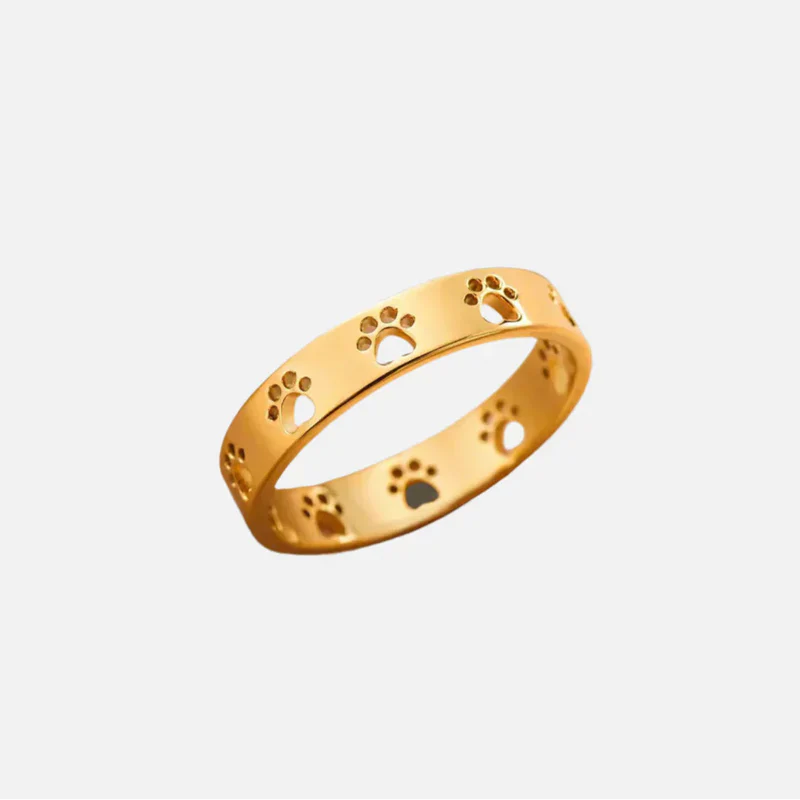 Paw Print ring in Gold Made of Silver
