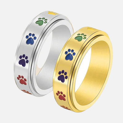 Spinner Colorful Paw Ring