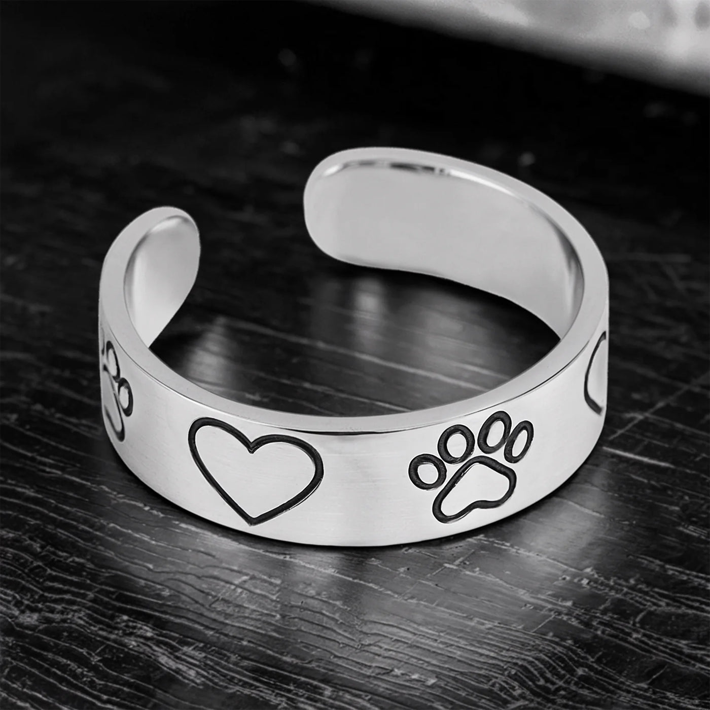 Heart Paw Minimalist Ring