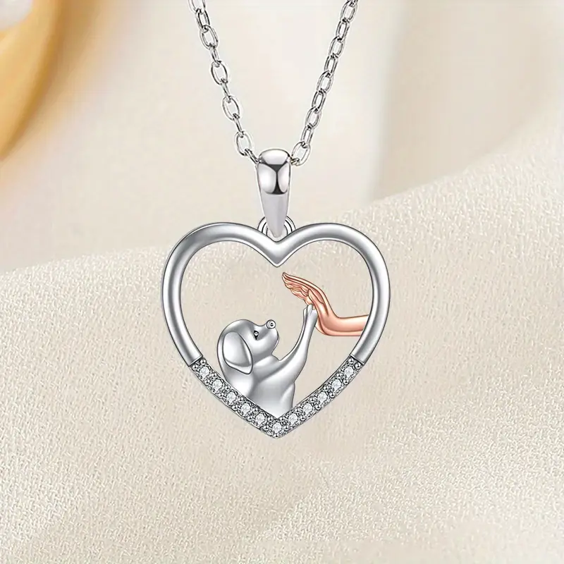 Silvered Dog Touch Necklace