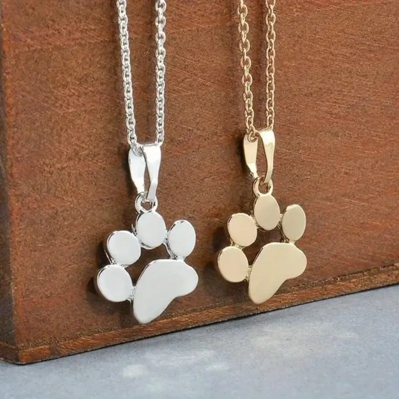 Gold & Silver Paw Pendant Trail Necklace