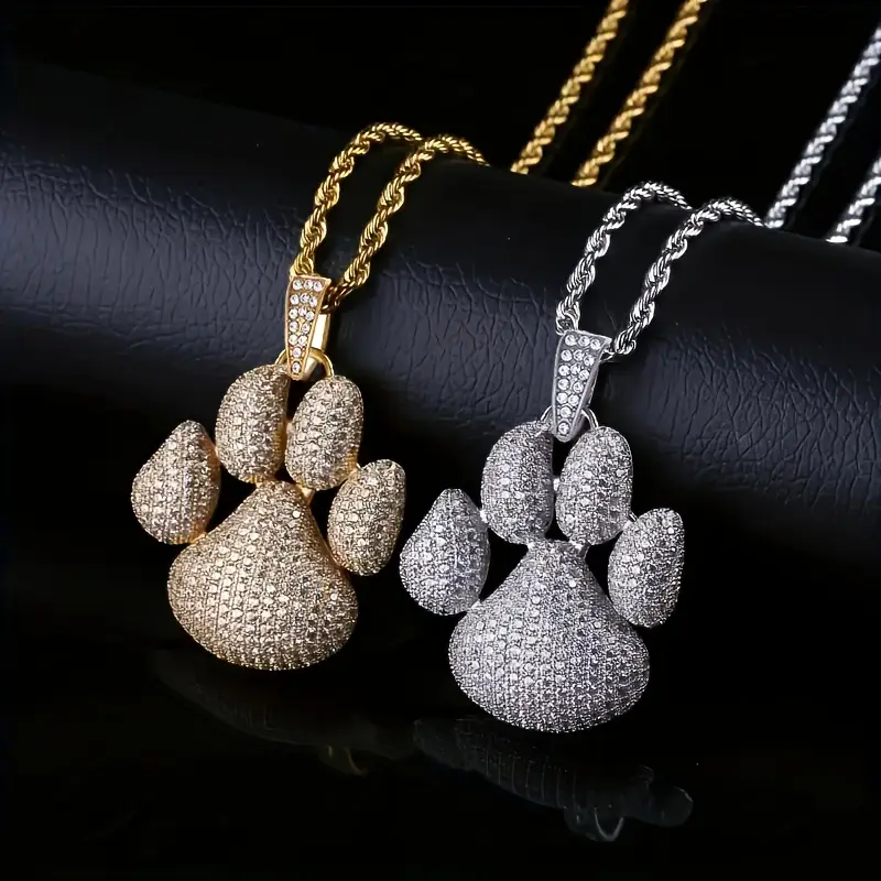 Sparkling Gold & Silver Paw Necklace