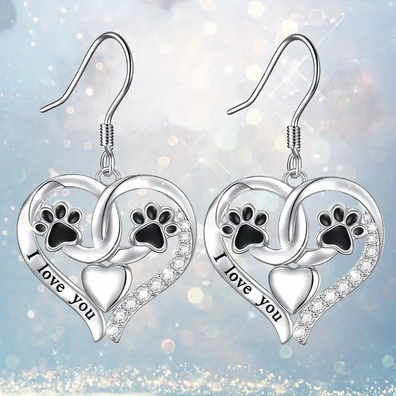 Double Love Bright Paw Earrings