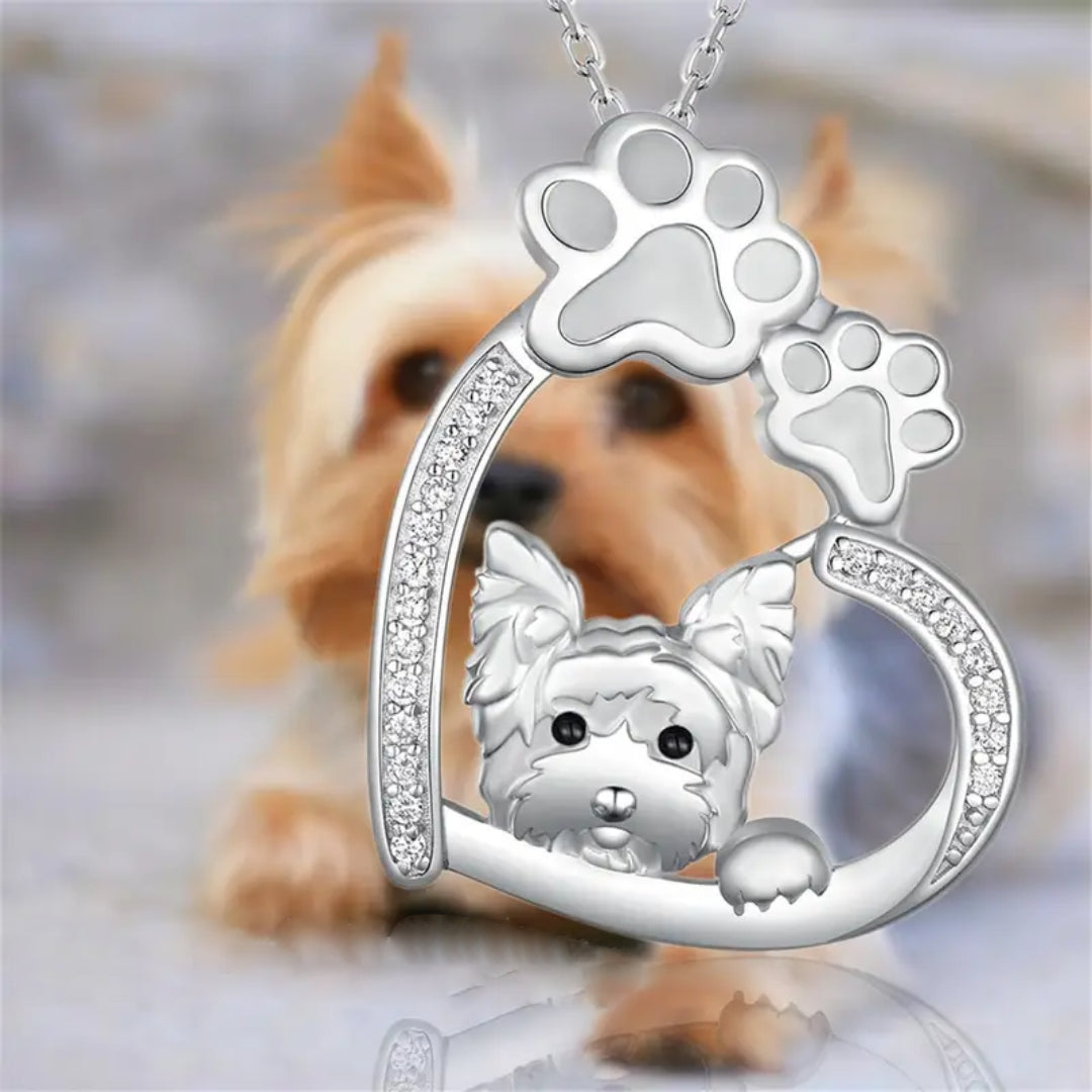 Toby Paw Heart Necklace