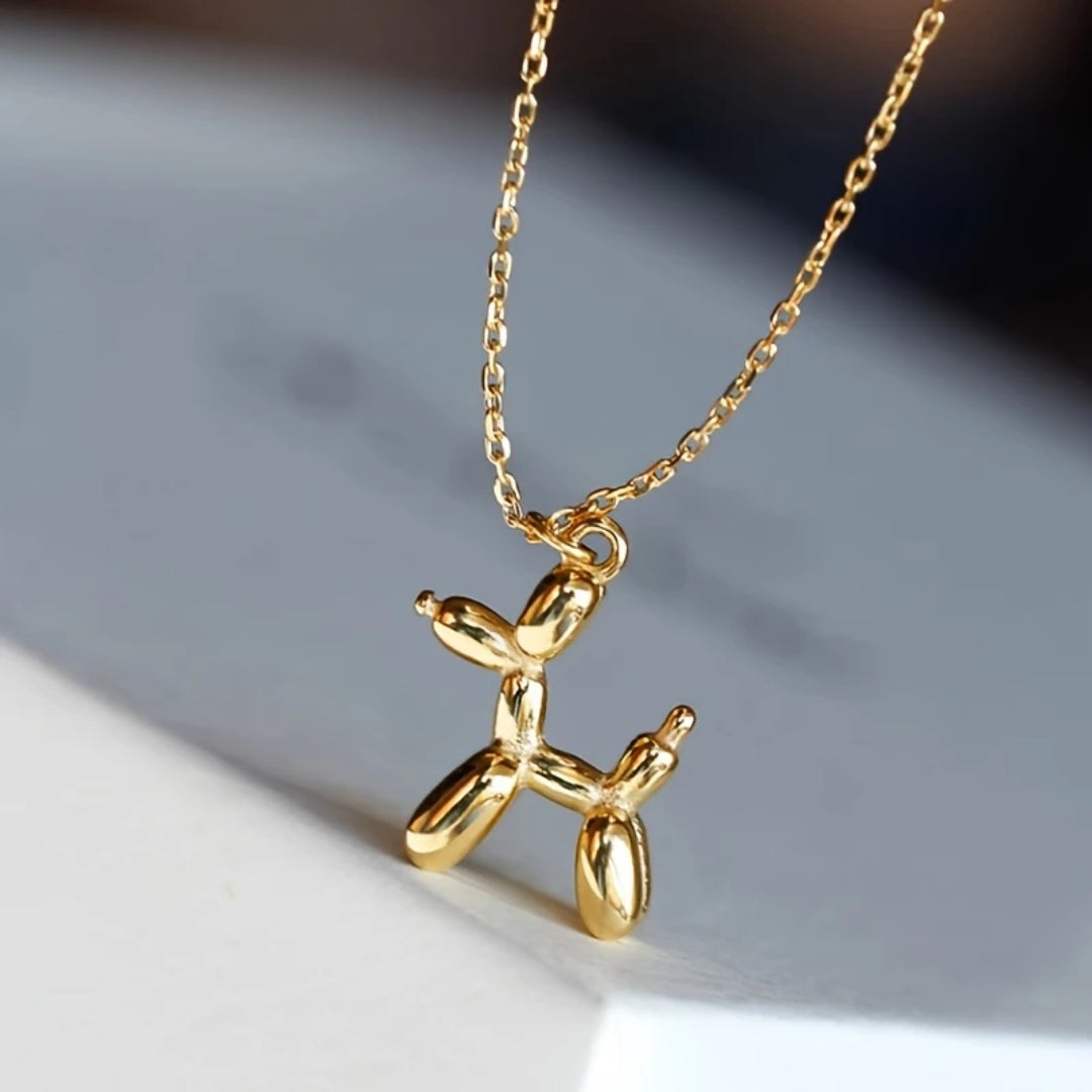 Golden Baloon Dog Necklace